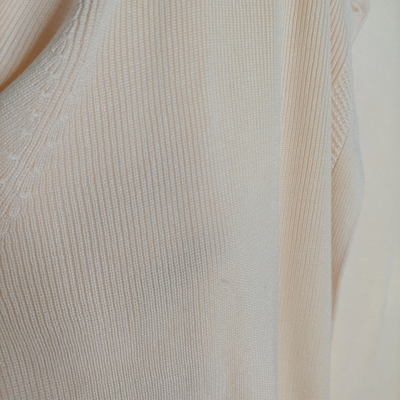 Ralph Lauren | Vintage Silk Cream Beige Woven Knit Cardigan Button Down XL - Picture 7 of 11